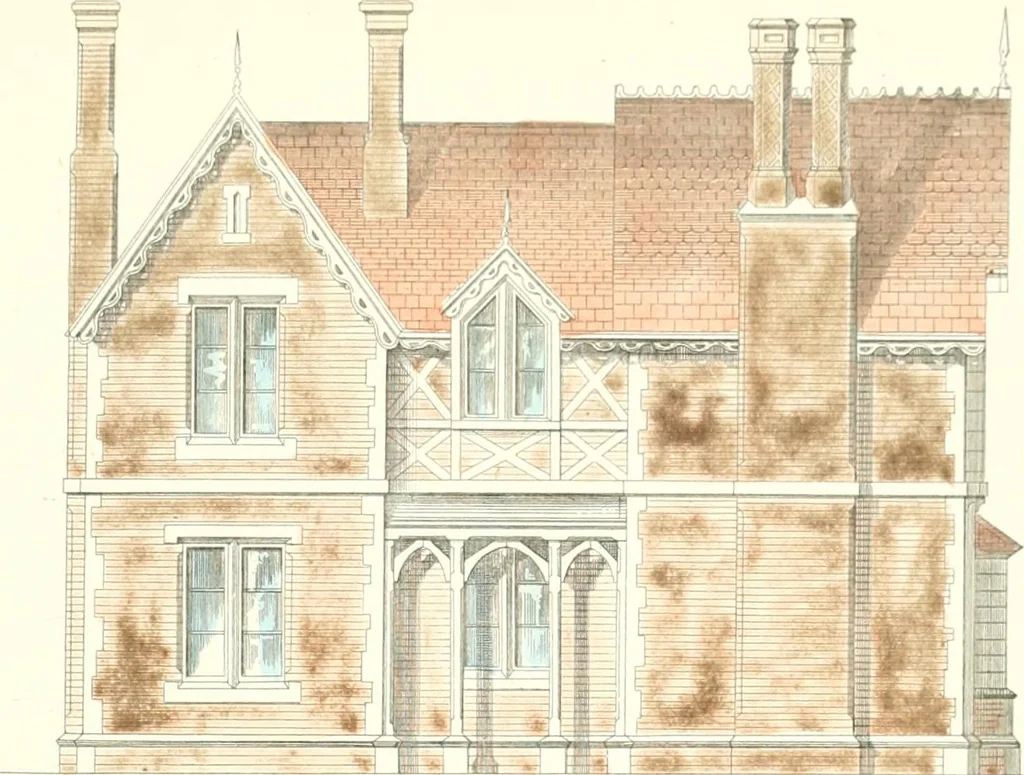 An illustration from The builder's practical director; or, Buildings for all classes, containing plans, sections and elevations for the erection of cottages, villas, farm buildings, dispensaries, public schools, &c., with detailed estimates, quantities, prices, &c. .., 1855, leaf 226