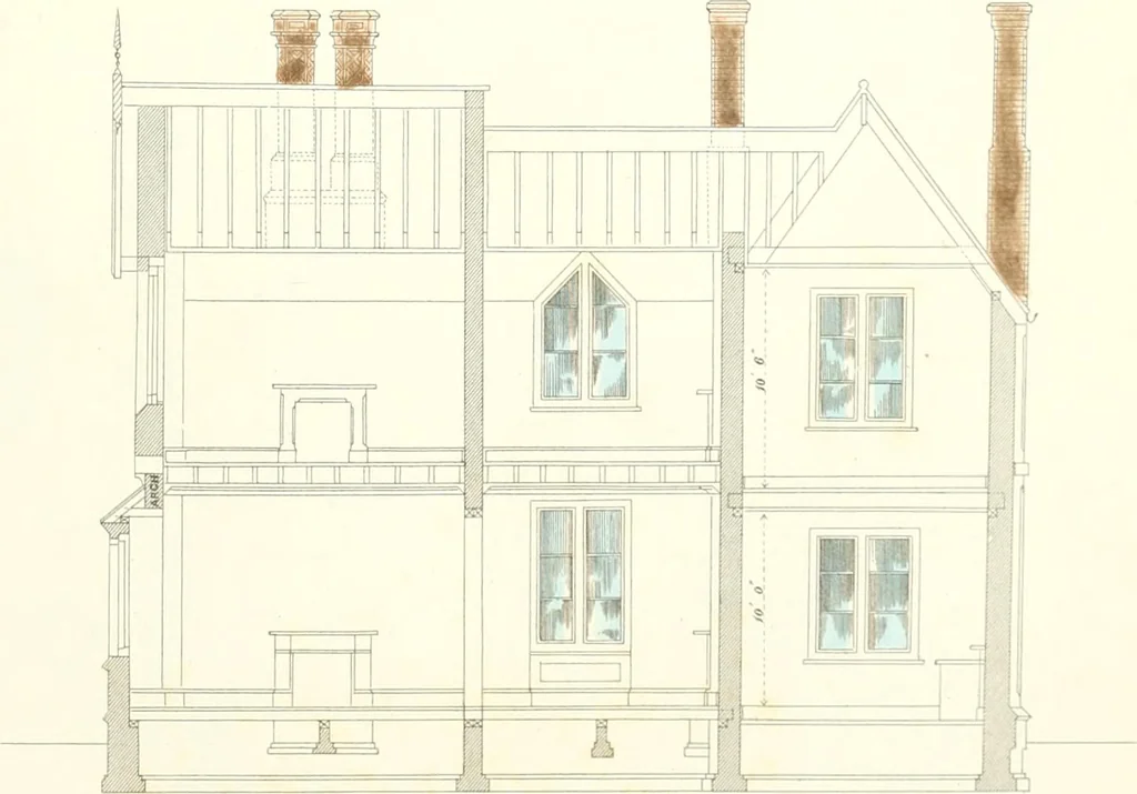 An illustration from The builder's practical director; or, Buildings for all classes, containing plans, sections and elevations for the erection of cottages, villas, farm buildings, dispensaries, public schools, &c., with detailed estimates, quantities, prices, &c. .., 1855, leaf 226