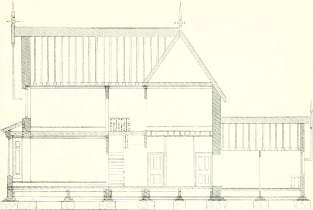 An illustration from The builder's practical director; or, Buildings for all classes, containing plans, sections and elevations for the erection of cottages, villas, farm buildings, dispensaries, public schools, &c., with detailed estimates, quantities, prices, &c. .., 1855, leaf 230