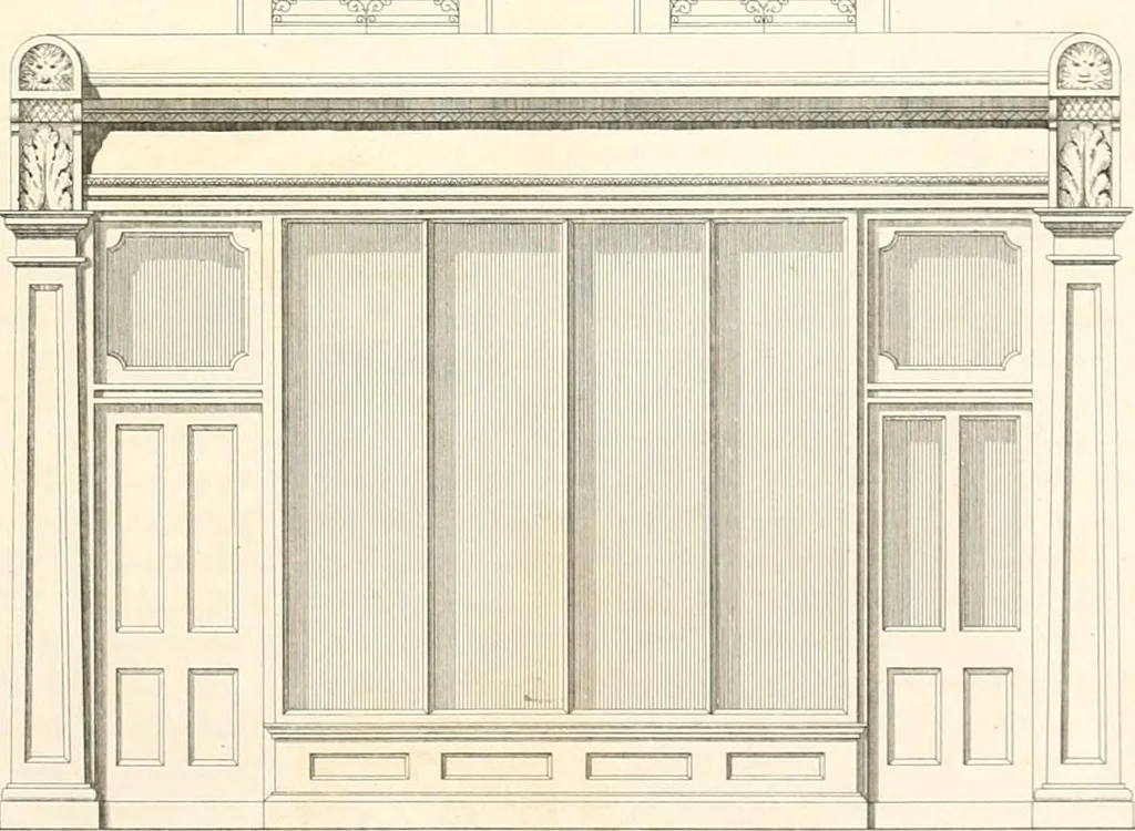 An illustration from The builder's practical director; or, Buildings for all classes, containing plans, sections and elevations for the erection of cottages, villas, farm buildings, dispensaries, public schools, &c., with detailed estimates, quantities, prices, &c. .., 1855, leaf 258