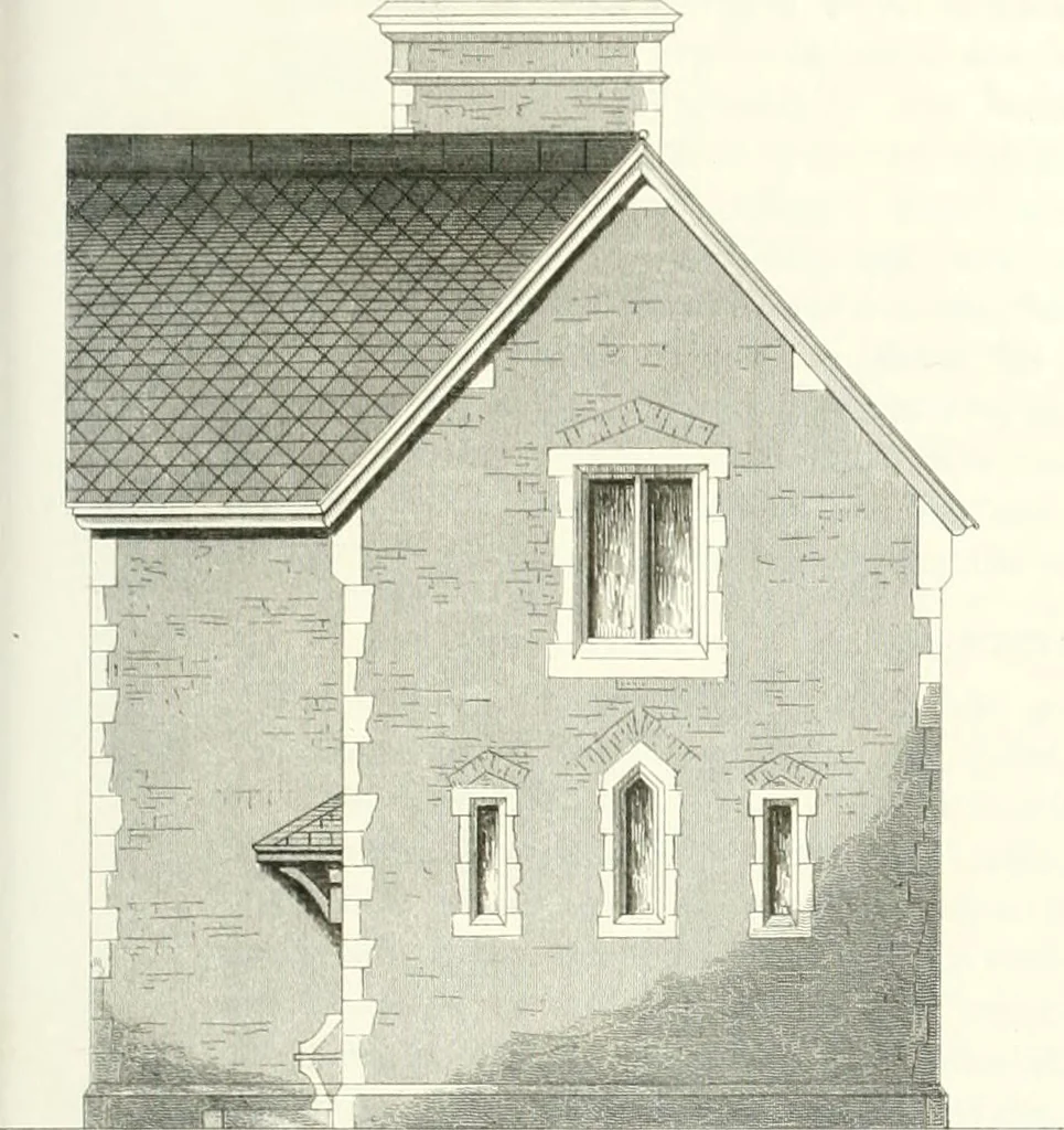 An illustration from The builder's practical director; or, Buildings for all classes, containing plans, sections and elevations for the erection of cottages, villas, farm buildings, dispensaries, public schools, &c., with detailed estimates, quantities, prices, &c. .., 1855, leaf 262