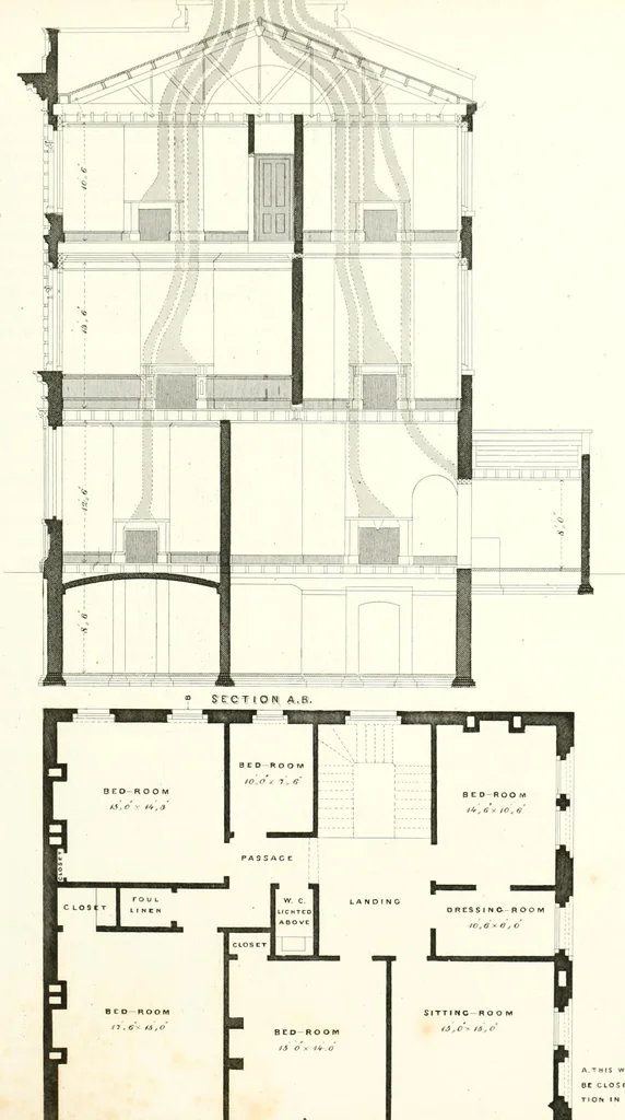 An illustration from The builder's practical director; or, Buildings for all classes, containing plans, sections and elevations for the erection of cottages, villas, farm buildings, dispensaries, public schools, &c., with detailed estimates, quantities, prices, &c. .., 1855, leaf 266