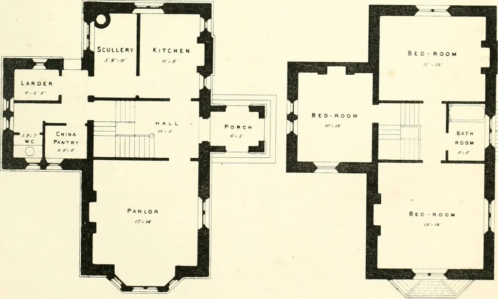 An illustration from The builder's practical director; or, Buildings for all classes, containing plans, sections and elevations for the erection of cottages, villas, farm buildings, dispensaries, public schools, &c., with detailed estimates, quantities, prices, &c. .., 1855, leaf 318