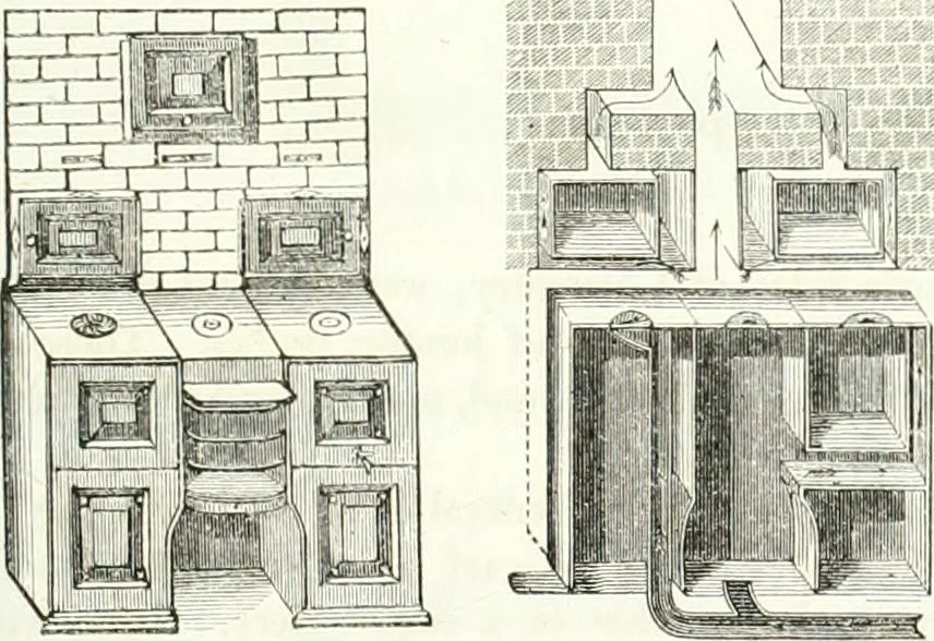 An illustration from The builder's practical director; or, Buildings for all classes, containing plans, sections and elevations for the erection of cottages, villas, farm buildings, dispensaries, public schools, &c., with detailed estimates, quantities, prices, &c. .., 1855, leaf 360