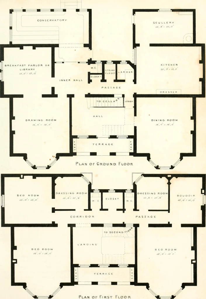 An illustration from The builder's practical director; or, Buildings for all classes, containing plans, sections and elevations for the erection of cottages, villas, farm buildings, dispensaries, public schools, &c., with detailed estimates, quantities, prices, &c. .., 1855, leaf 374