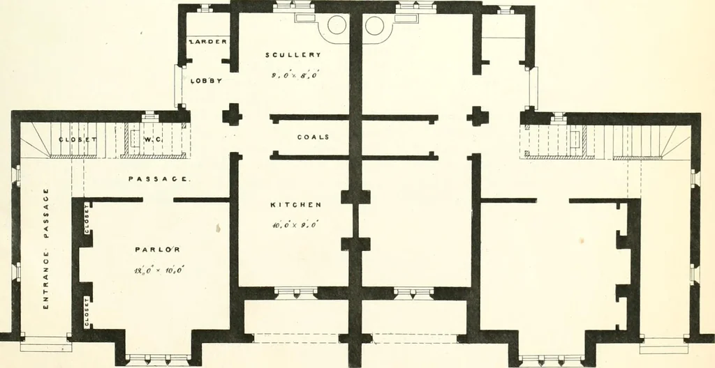 An illustration from The builder's practical director; or, Buildings for all classes, containing plans, sections and elevations for the erection of cottages, villas, farm buildings, dispensaries, public schools, &c., with detailed estimates, quantities, prices, &c. .., 1855, leaf 382