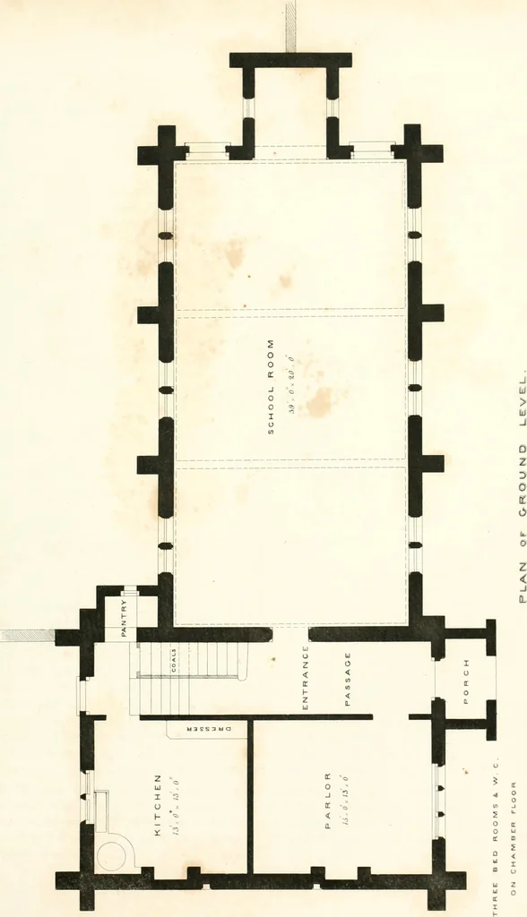 An illustration from The builder's practical director; or, Buildings for all classes, containing plans, sections and elevations for the erection of cottages, villas, farm buildings, dispensaries, public schools, &c., with detailed estimates, quantities, prices, &c. .., 1855, leaf 386