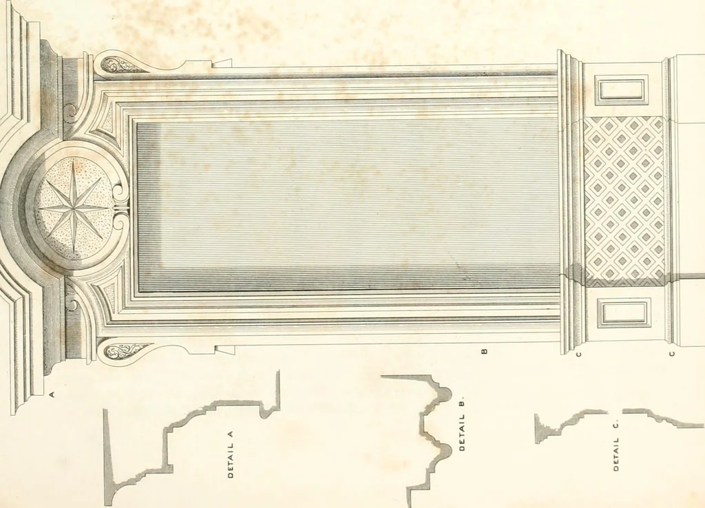 An illustration from The builder's practical director; or, Buildings for all classes, containing plans, sections and elevations for the erection of cottages, villas, farm buildings, dispensaries, public schools, &c., with detailed estimates, quantities, prices, &c. .., 1855, leaf 390