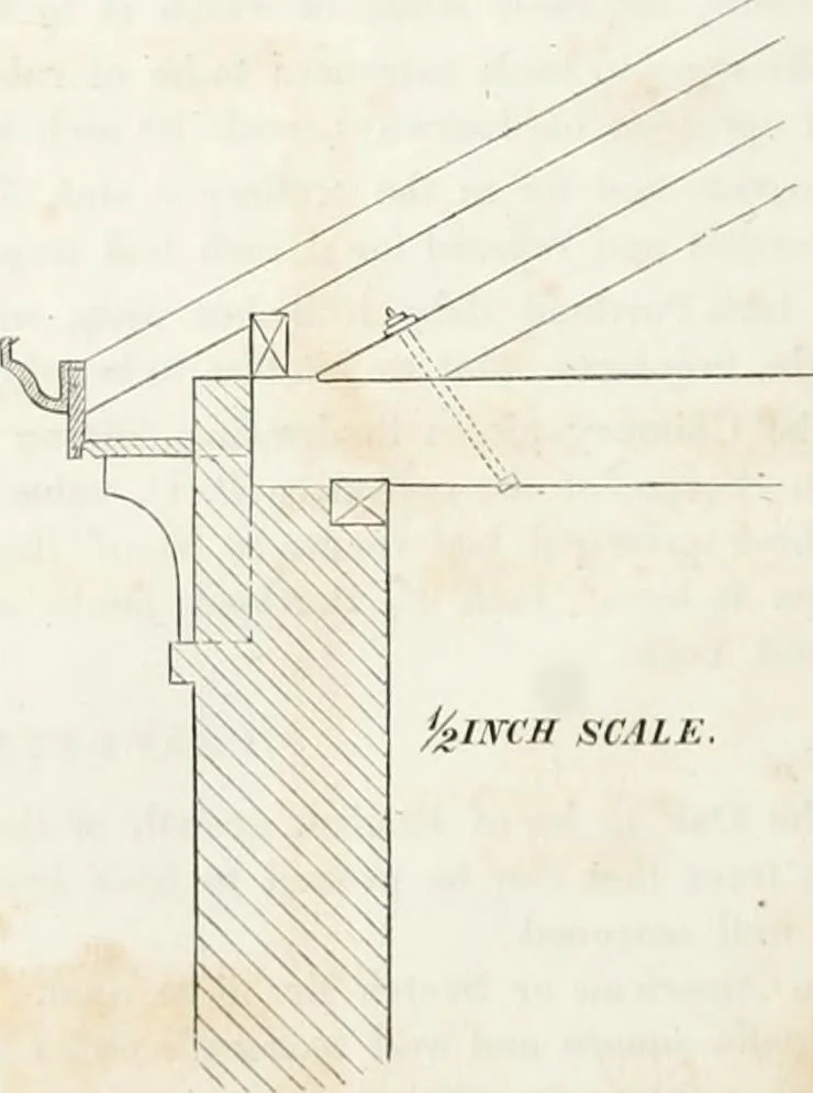 An illustration from The builder's practical director; or, Buildings for all classes, containing plans, sections and elevations for the erection of cottages, villas, farm buildings, dispensaries, public schools, &c., with detailed estimates, quantities, prices, &c. .., 1855, leaf 393