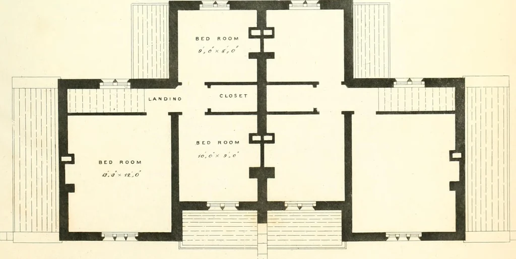 An illustration from The builder's practical director; or, Buildings for all classes, containing plans, sections and elevations for the erection of cottages, villas, farm buildings, dispensaries, public schools, &c., with detailed estimates, quantities, prices, &c. .., 1855, leaf 394