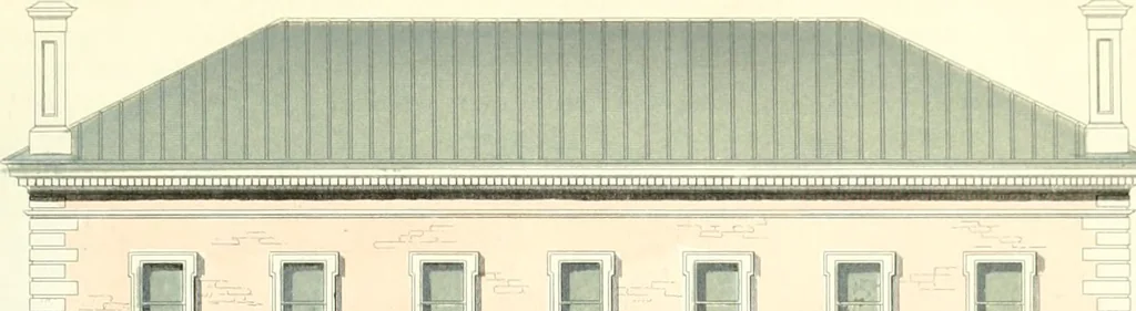 An illustration from The builder's practical director; or, Buildings for all classes, containing plans, sections and elevations for the erection of cottages, villas, farm buildings, dispensaries, public schools, &c., with detailed estimates, quantities, prices, &c. .., 1855, leaf 398
