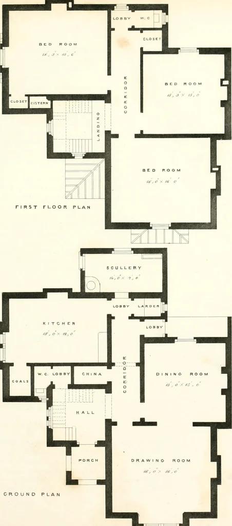 An illustration from The builder's practical director; or, Buildings for all classes, containing plans, sections and elevations for the erection of cottages, villas, farm buildings, dispensaries, public schools, &c., with detailed estimates, quantities, prices, &c. .., 1855, leaf 458