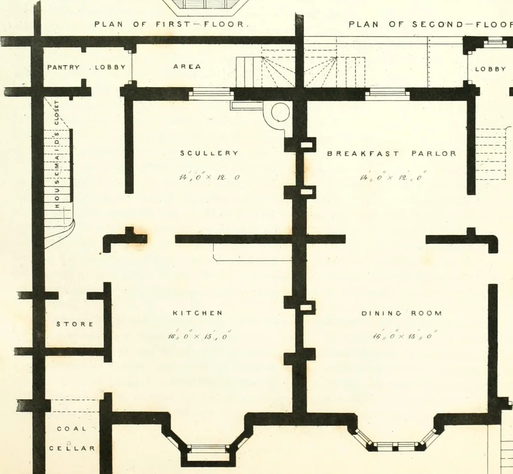 An illustration from The builder's practical director; or, Buildings for all classes, containing plans, sections and elevations for the erection of cottages, villas, farm buildings, dispensaries, public schools, &c., with detailed estimates, quantities, prices, &c. .., 1855, leaf 470