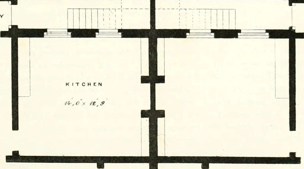 An illustration from The builder's practical director; or, Buildings for all classes, containing plans, sections and elevations for the erection of cottages, villas, farm buildings, dispensaries, public schools, &c., with detailed estimates, quantities, prices, &c. .., 1855, leaf 474