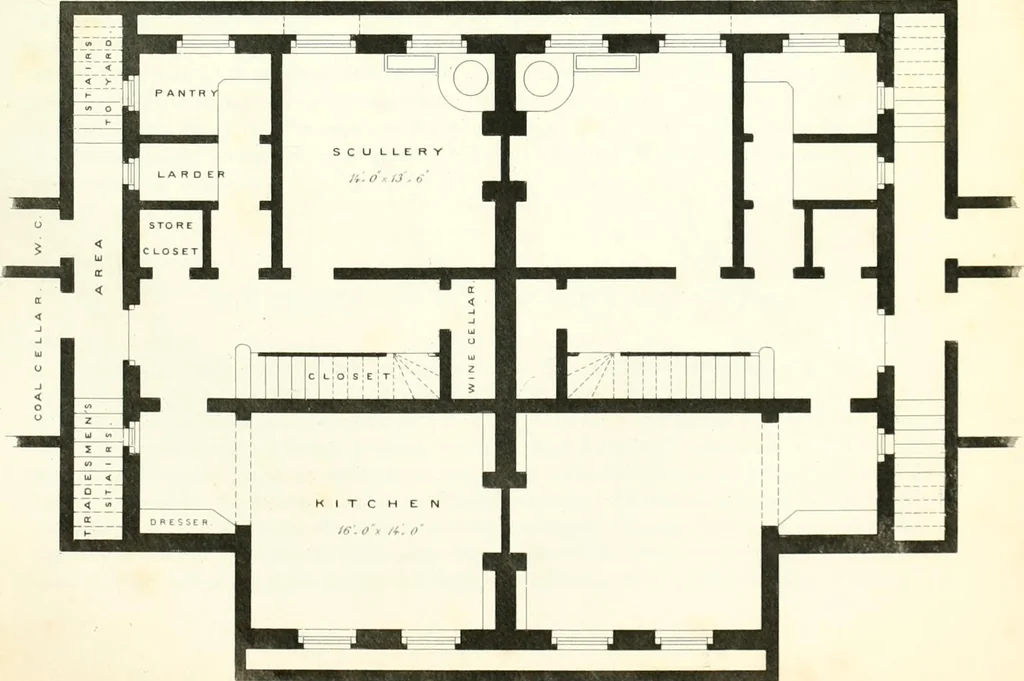 An illustration from The builder's practical director; or, Buildings for all classes, containing plans, sections and elevations for the erection of cottages, villas, farm buildings, dispensaries, public schools, &c., with detailed estimates, quantities, prices, &c. .., 1855, leaf 478