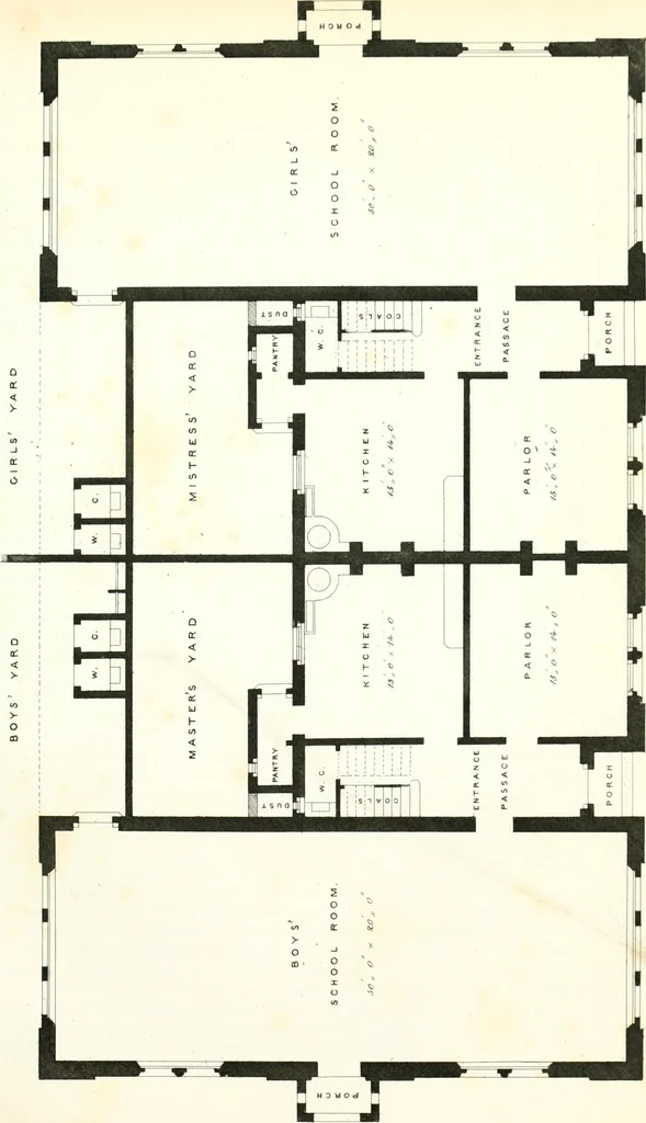 An illustration from The builder's practical director; or, Buildings for all classes, containing plans, sections and elevations for the erection of cottages, villas, farm buildings, dispensaries, public schools, &c., with detailed estimates, quantities, prices, &c. .., 1855, leaf 486