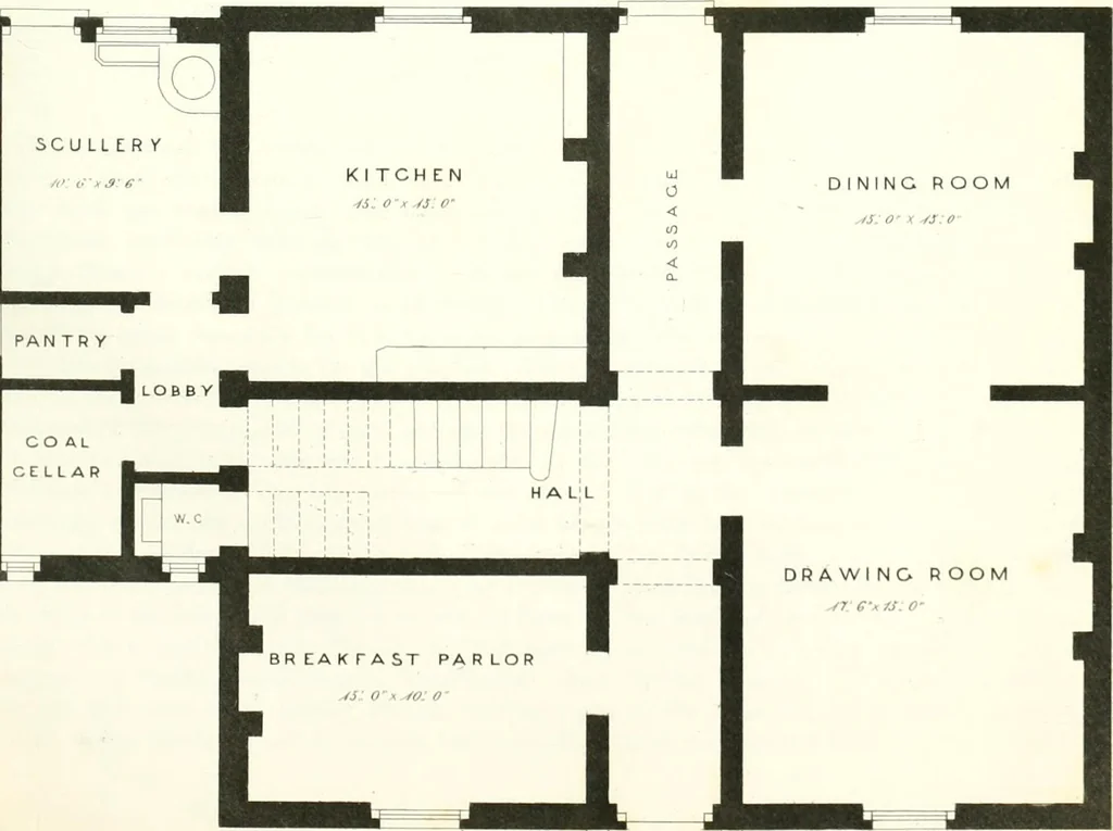 An illustration from The builder's practical director; or, Buildings for all classes, containing plans, sections and elevations for the erection of cottages, villas, farm buildings, dispensaries, public schools, &c., with detailed estimates, quantities, prices, &c. .., 1855, leaf 494