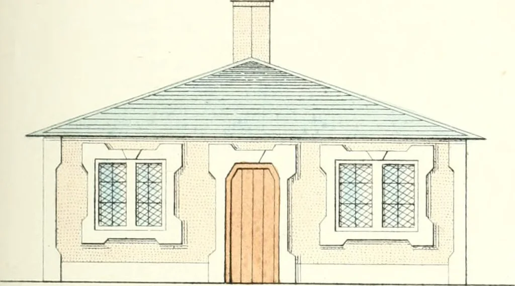 An illustration from The builder's practical director; or, Buildings for all classes, containing plans, sections and elevations for the erection of cottages, villas, farm buildings, dispensaries, public schools, &c., with detailed estimates, quantities, prices, &c. .., 1855, leaf 50