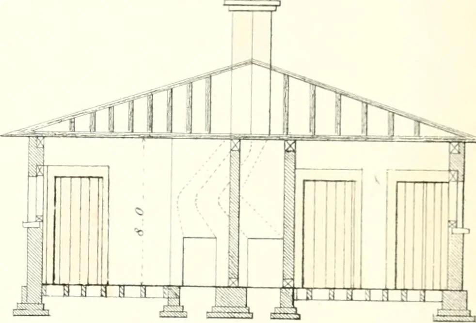 An illustration from The builder's practical director; or, Buildings for all classes, containing plans, sections and elevations for the erection of cottages, villas, farm buildings, dispensaries, public schools, &c., with detailed estimates, quantities, prices, &c. .., 1855, leaf 50