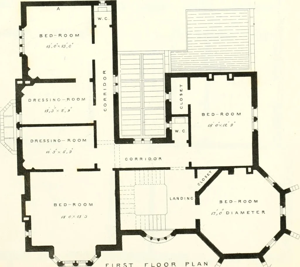 An illustration from The builder's practical director; or, Buildings for all classes, containing plans, sections and elevations for the erection of cottages, villas, farm buildings, dispensaries, public schools, &c., with detailed estimates, quantities, prices, &c. .., 1855, leaf 538