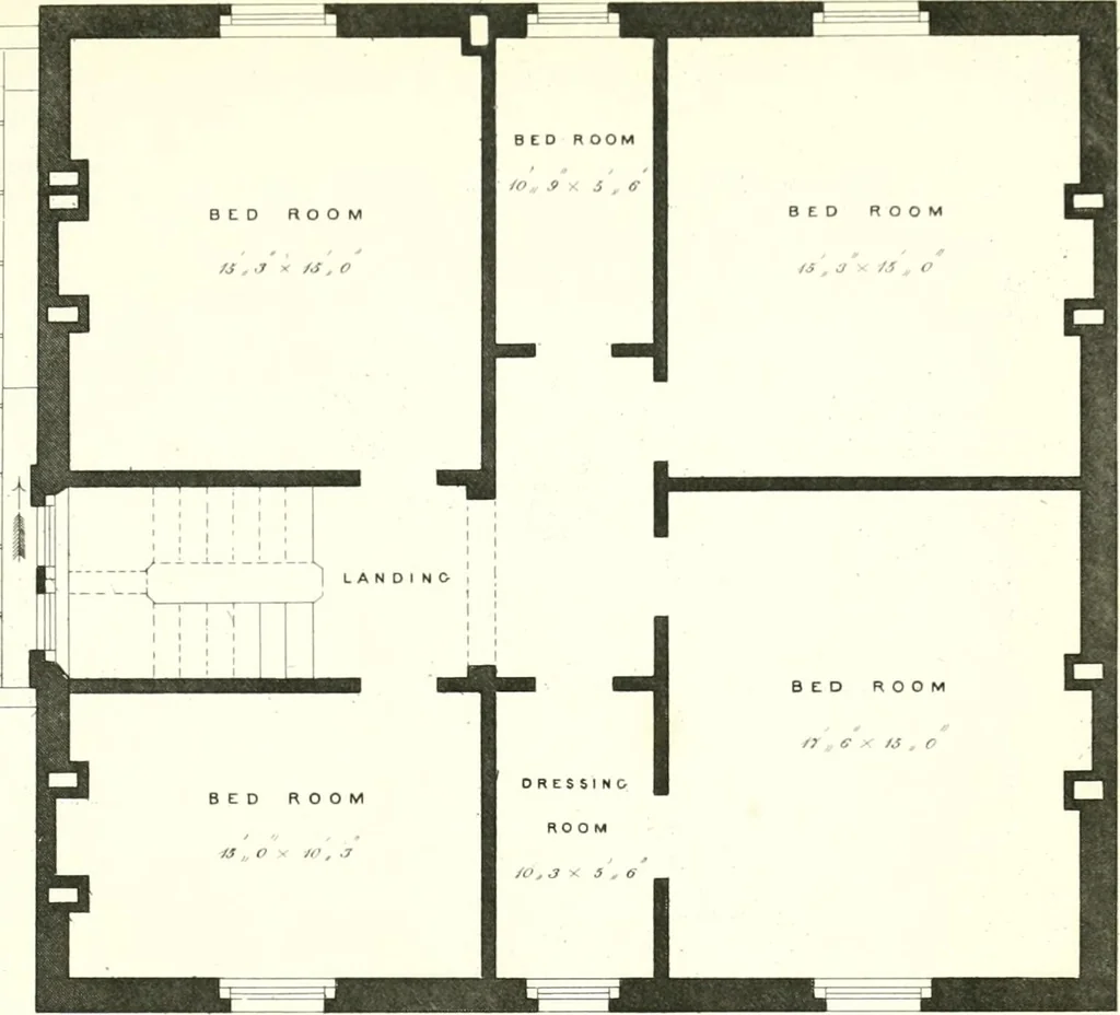 An illustration from The builder's practical director; or, Buildings for all classes, containing plans, sections and elevations for the erection of cottages, villas, farm buildings, dispensaries, public schools, &c., with detailed estimates, quantities, prices, &c. .., 1855, leaf 542