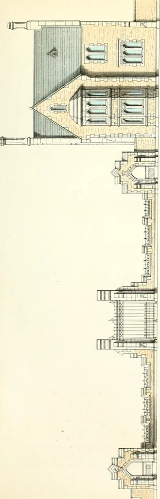 An illustration from The builder's practical director; or, Buildings for all classes, containing plans, sections and elevations for the erection of cottages, villas, farm buildings, dispensaries, public schools, &c., with detailed estimates, quantities, prices, &c. .., 1855, leaf 564