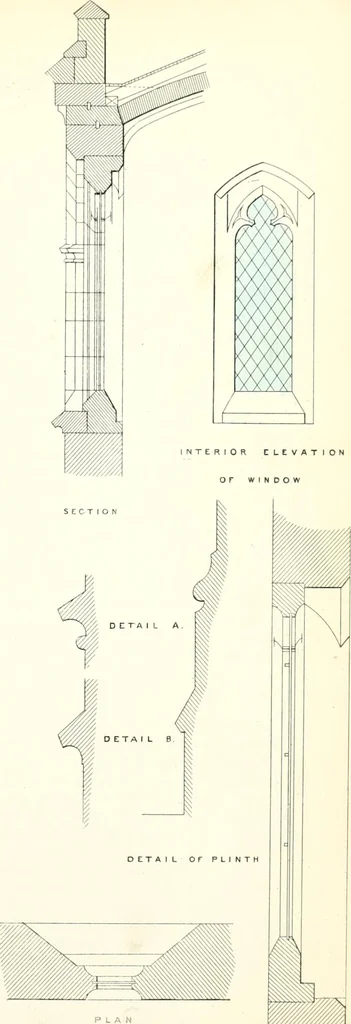An illustration from The builder's practical director; or, Buildings for all classes, containing plans, sections and elevations for the erection of cottages, villas, farm buildings, dispensaries, public schools, &c., with detailed estimates, quantities, prices, &c. .., 1855, leaf 568