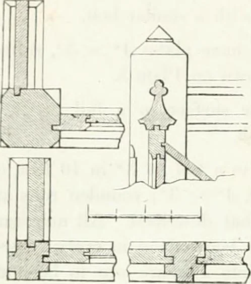 An illustration from The builder's practical director; or, Buildings for all classes, containing plans, sections and elevations for the erection of cottages, villas, farm buildings, dispensaries, public schools, &c., with detailed estimates, quantities, prices, &c. .., 1855, leaf 599