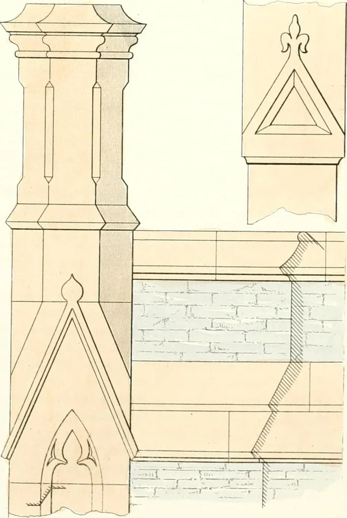 An illustration from The builder's practical director; or, Buildings for all classes, containing plans, sections and elevations for the erection of cottages, villas, farm buildings, dispensaries, public schools, &c., with detailed estimates, quantities, prices, &c. .., 1855, leaf 600