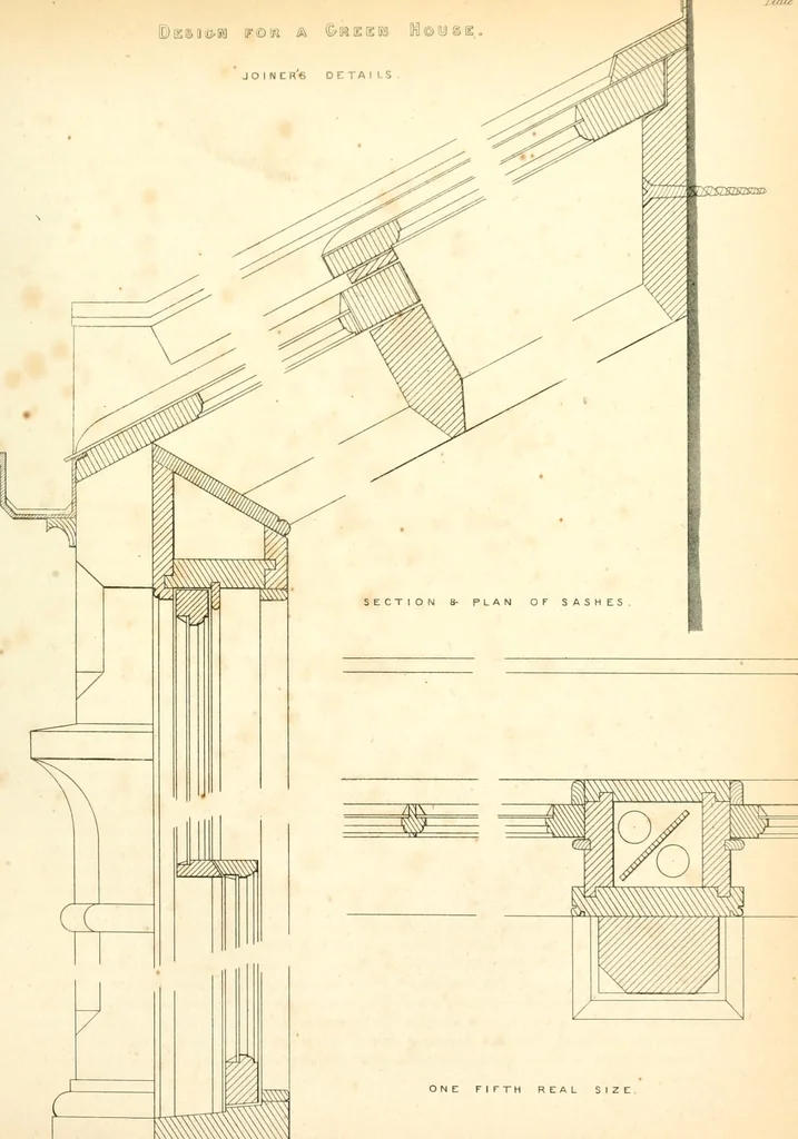 An illustration from The builder's practical director; or, Buildings for all classes, containing plans, sections and elevations for the erection of cottages, villas, farm buildings, dispensaries, public schools, &c., with detailed estimates, quantities, prices, &c. .., 1855, leaf 640