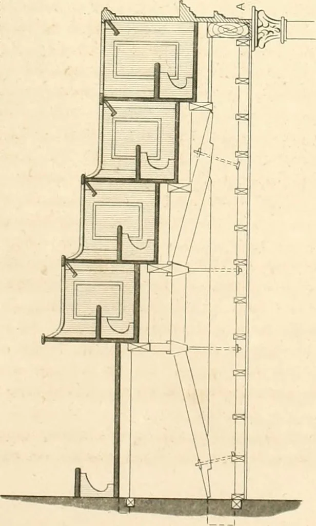 An illustration from The builder's practical director; or, Buildings for all classes, containing plans, sections and elevations for the erection of cottages, villas, farm buildings, dispensaries, public schools, &c., with detailed estimates, quantities, prices, &c. .., 1855, leaf 668