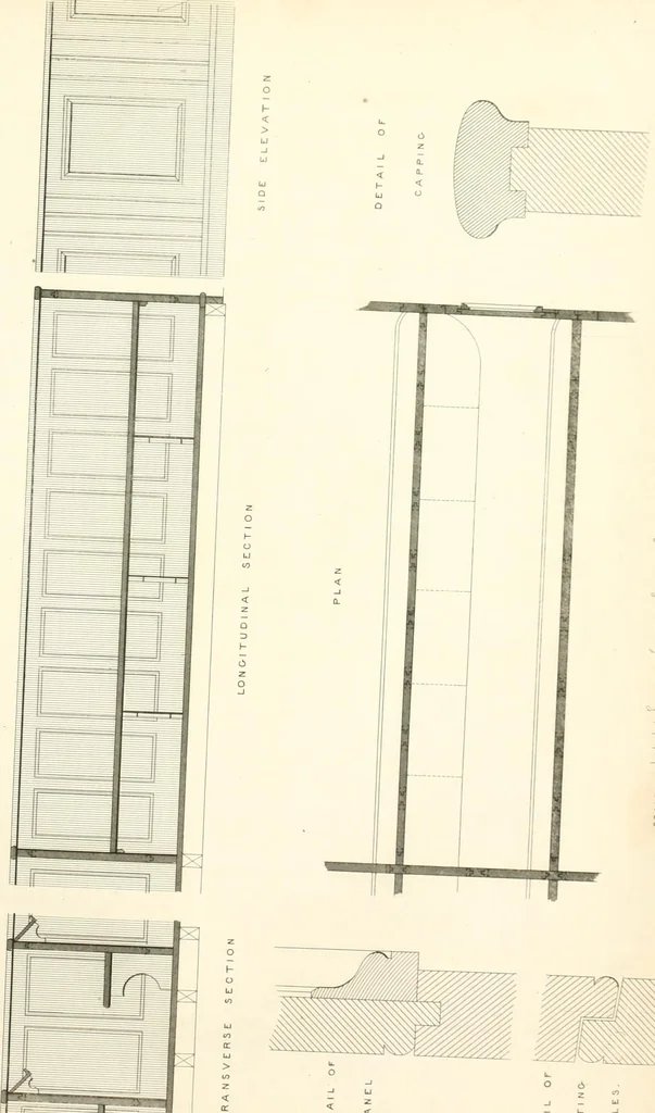 An illustration from The builder's practical director; or, Buildings for all classes, containing plans, sections and elevations for the erection of cottages, villas, farm buildings, dispensaries, public schools, &c., with detailed estimates, quantities, prices, &c. .., 1855, leaf 732