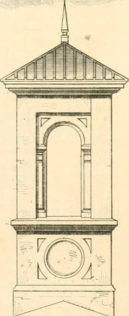 An illustration from The builder's practical director; or, Buildings for all classes, containing plans, sections and elevations for the erection of cottages, villas, farm buildings, dispensaries, public schools, &c., with detailed estimates, quantities, prices, &c. .., 1855, leaf 764
