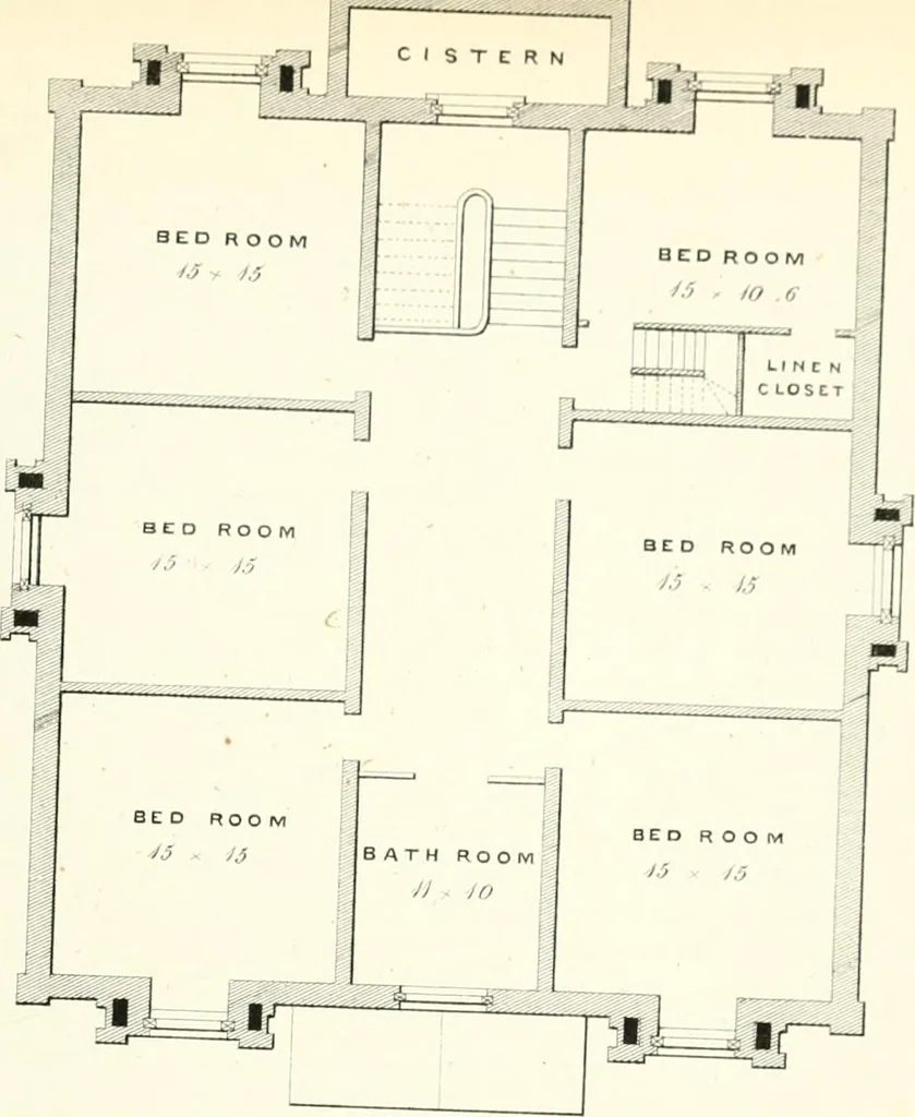An illustration from The builder's practical director; or, Buildings for all classes, containing plans, sections and elevations for the erection of cottages, villas, farm buildings, dispensaries, public schools, &c., with detailed estimates, quantities, prices, &c. .., 1855, leaf 86