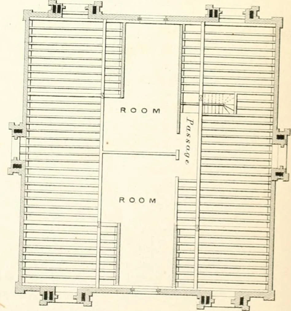 An illustration from The builder's practical director; or, Buildings for all classes, containing plans, sections and elevations for the erection of cottages, villas, farm buildings, dispensaries, public schools, &c., with detailed estimates, quantities, prices, &c. .., 1855, leaf 86