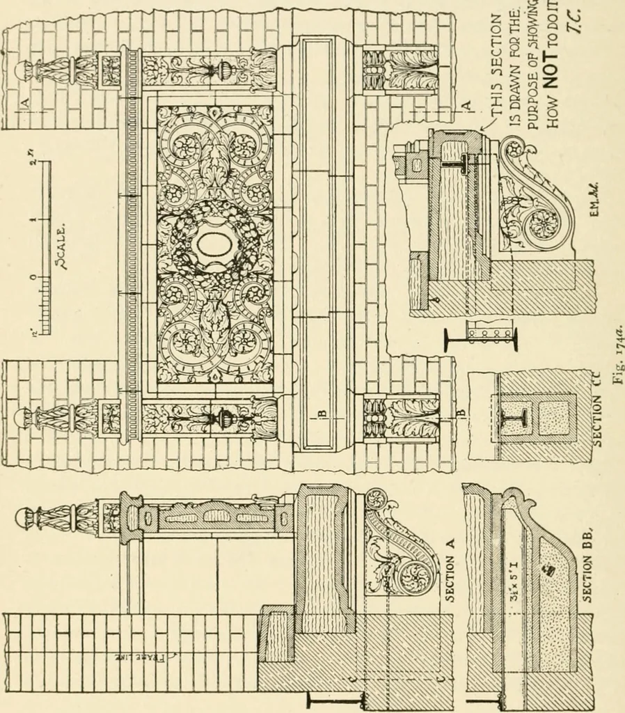 An illustration from Building construction and superintendence, by F.E. Kidder ..., 1896, leaf 269