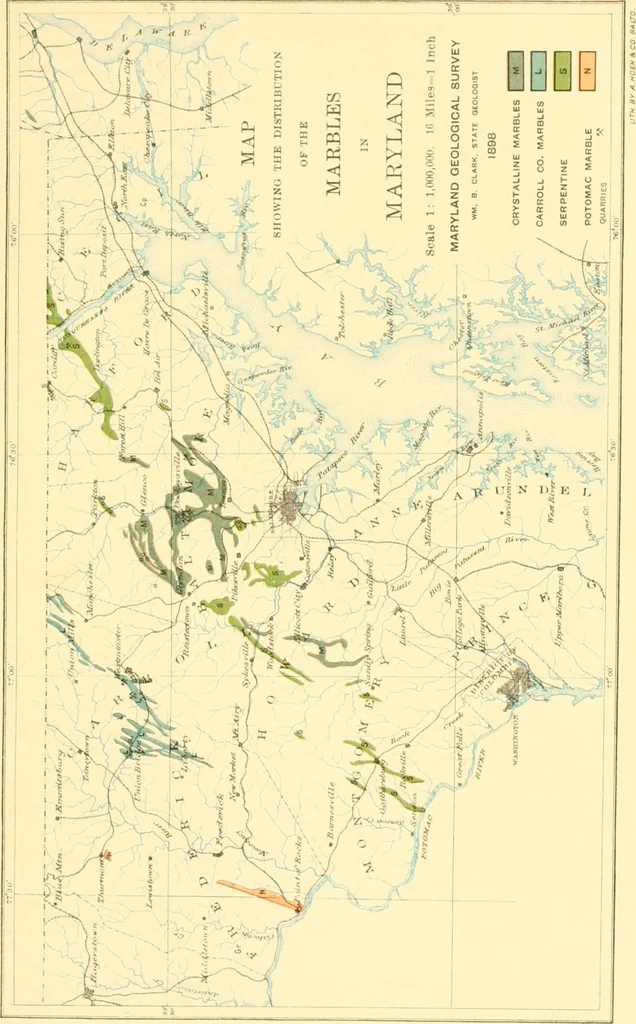 An illustration from The building and decorative stones of Maryland, containing an account of their properties and distribution, 1898, leaf 168