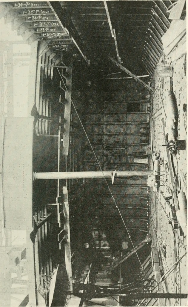 An illustration from Building the emergency fleet; a historical narrative of the problems and achievements of the United States shipping board emergency fleet corporation, 1920, leaf 104