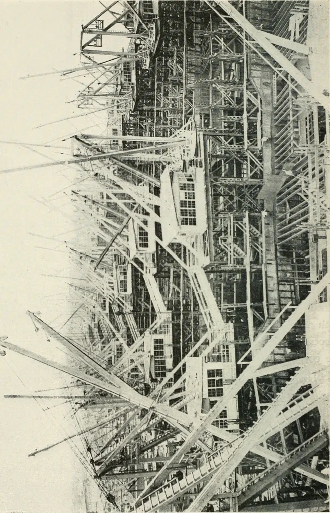 An illustration from Building the emergency fleet; a historical narrative of the problems and achievements of the United States shipping board emergency fleet corporation, 1920, leaf 281