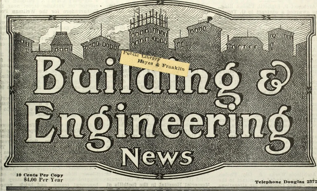 An illustration from Building & engineering news, 1914, leaf 108