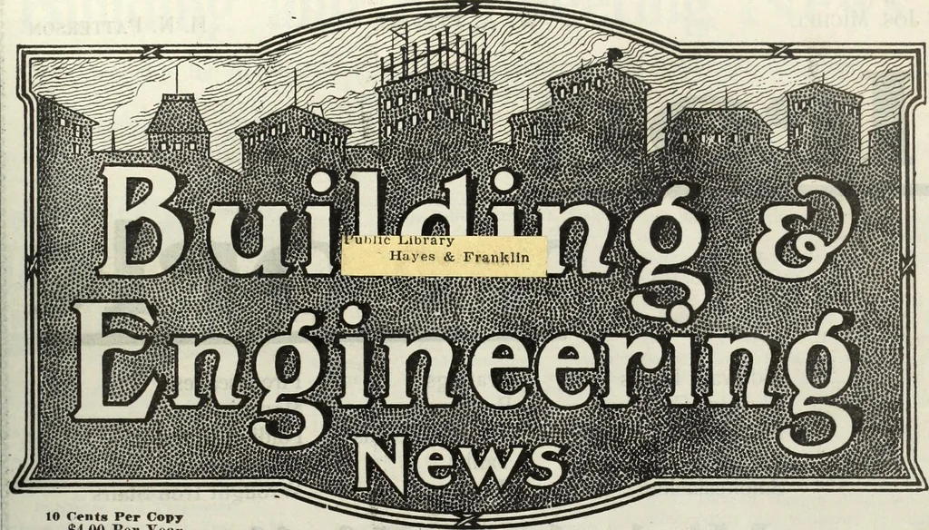 An illustration from Building & engineering news, 1914, leaf 84
