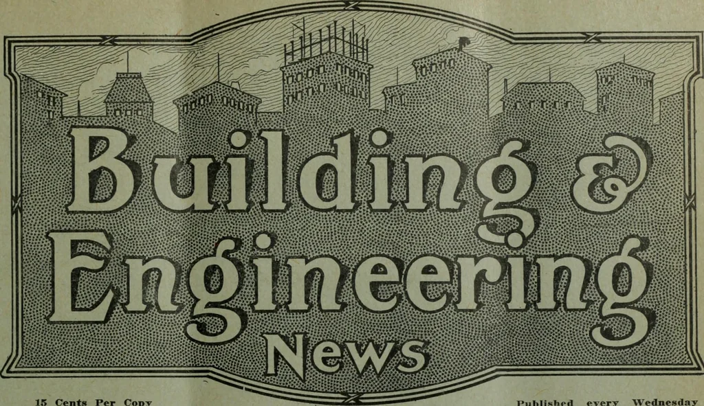 An illustration from Building & engineering news, 1914, leaf 216