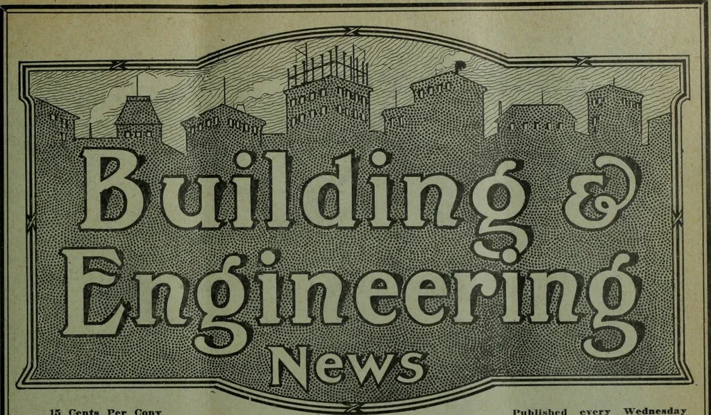 An illustration from Building & engineering news, 1914, leaf 424
