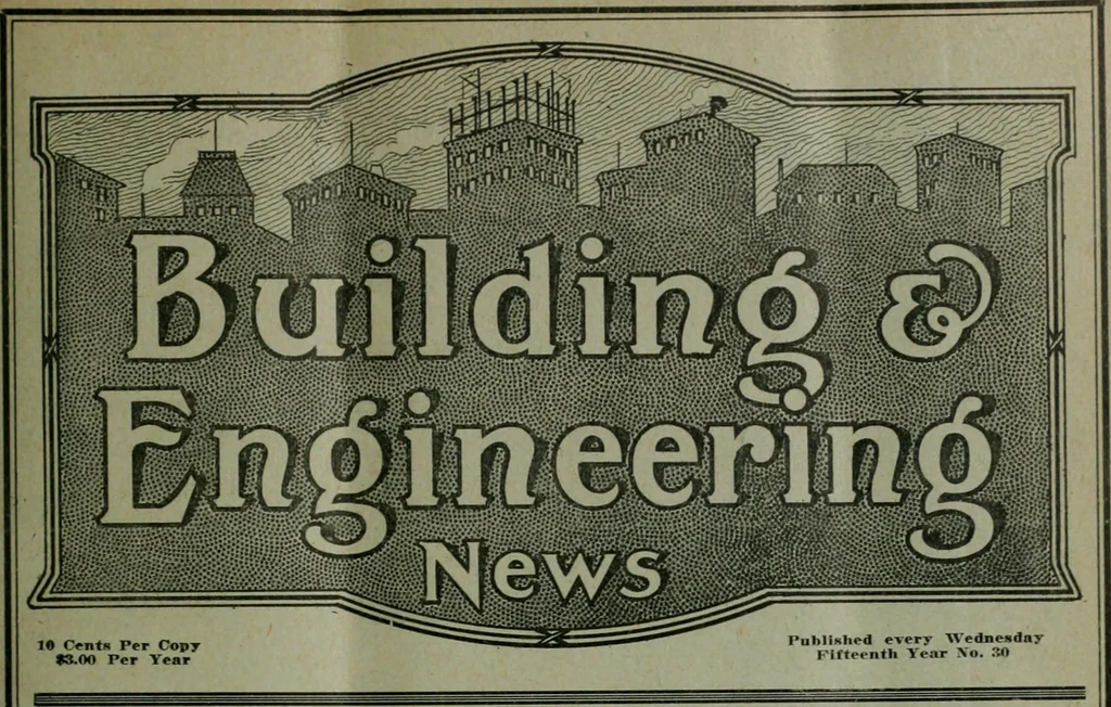 An illustration from Building & engineering news, 1914, leaf 126