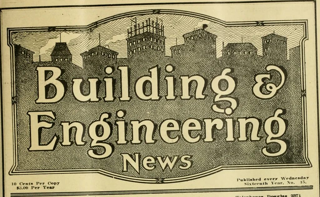 An illustration from Building & engineering news, 1914, leaf 494