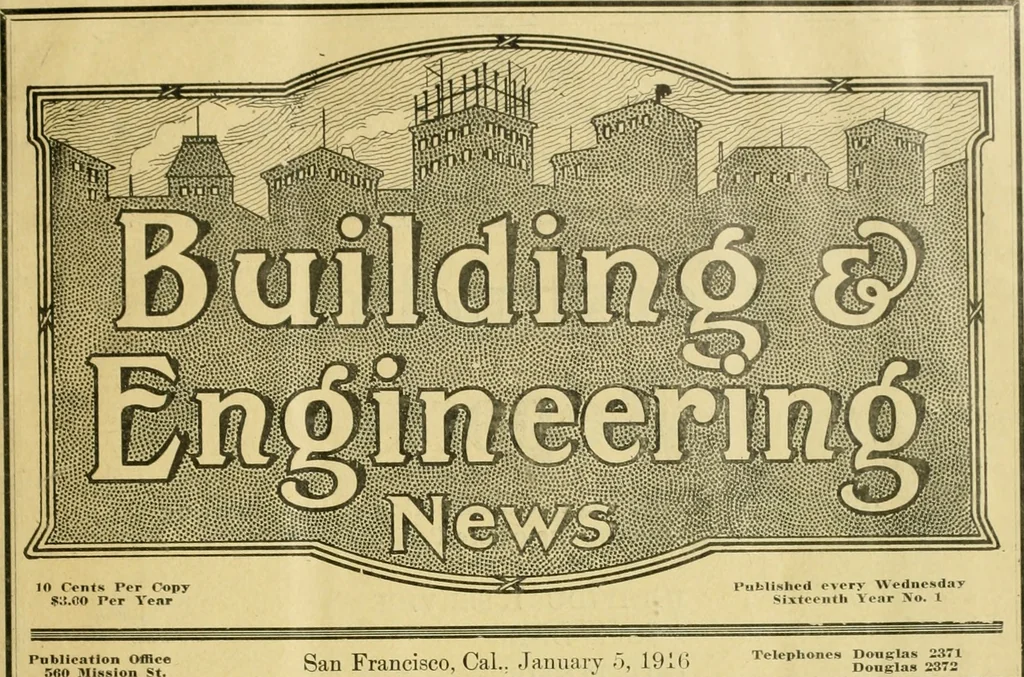 An illustration from Building & engineering news, 1914, leaf 6