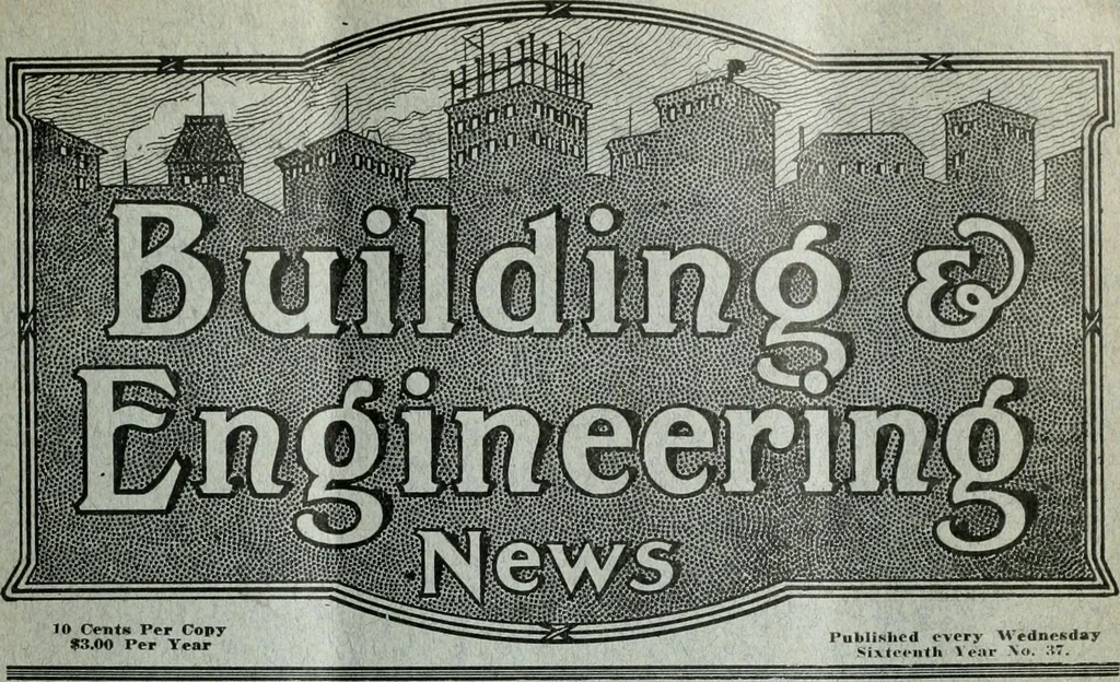 An illustration from Building & engineering news, 1914, leaf 350