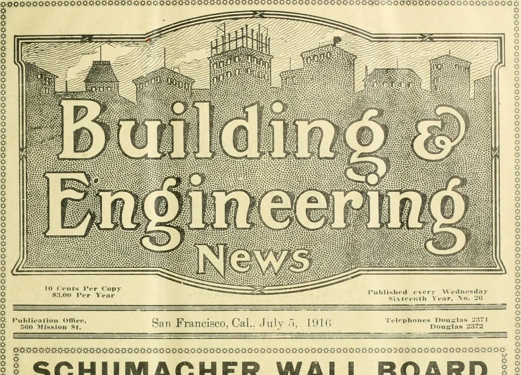 An illustration from Building & engineering news, 1914, leaf 6