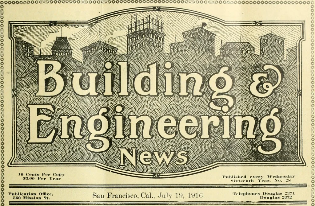 An illustration from Building & engineering news, 1914, leaf 82