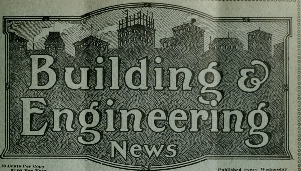 An illustration from Building & engineering news, 1914, leaf 108